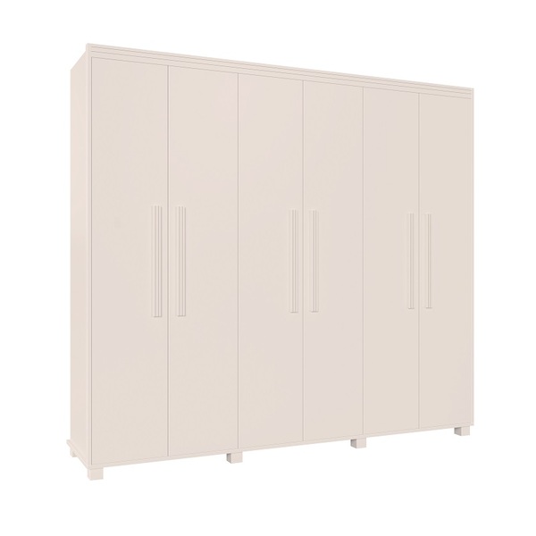 Guarda Roupa 6 Portas 4 Gavetas Madri Branco Camas Fênix
