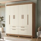 Guarda-roupa 6 Portas 4 Gavetas Mdp Guarapuava Jatobá/areia