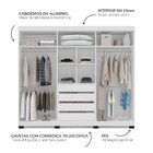 Guarda-roupa 6 Portas 4 Gavetas Móveis Valência Branco/cinza
