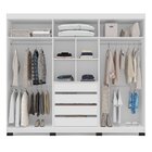 Guarda-roupa 6 Portas 4 Gavetas Móveis Valência Branco/cinza