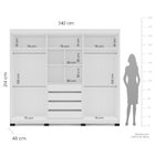 Guarda-roupa 6 Portas 4 Gavetas Móveis Valência Branco/creme