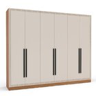 Guarda-roupa 6 Portas 4 Gavetas Móveis Valência Freijo/creme