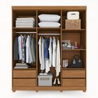 Guarda-roupa 6 Portas 4 Gavetas Paris Espresso Móveis Cinamomo