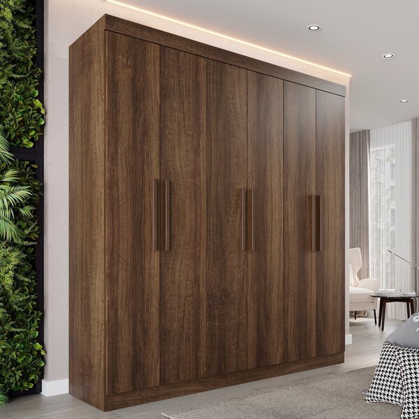 Guarda-roupa 6 Portas 4 Gavetas Paris Espresso Móveis Imbuia