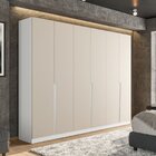 Guarda-roupa 6 Portas 4 Gavetas Porto Branco/creme