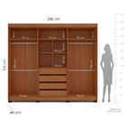 Guarda Roupa 6 Portas 4 Gavetas Porto Freijó/cinza