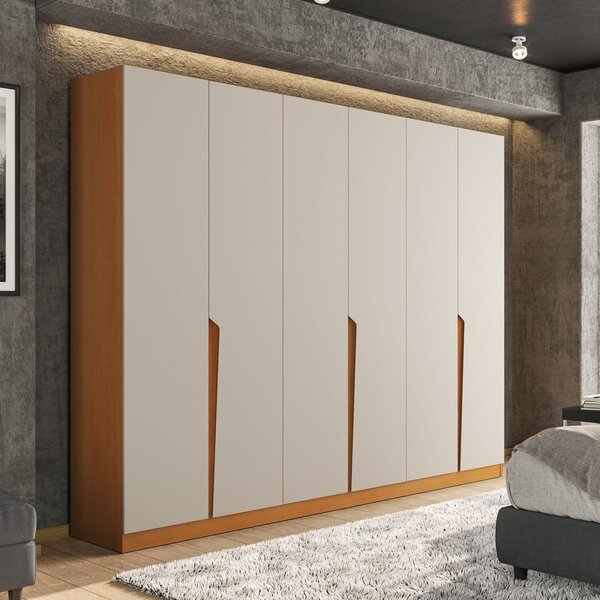 Guarda Roupa 6 Portas 4 Gavetas Porto Freijó/creme