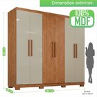 Guarda-roupa 6 Portas 4 Gavetas Sevilha Prime Cinamomo/off/ci