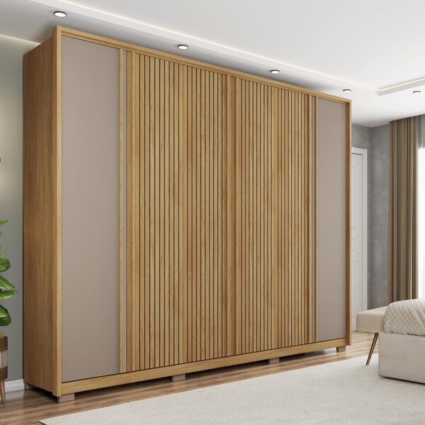 Guarda Roupa 6 Portas 4 Gavetas Suburban Ripado Espresso Móve