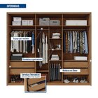 Guarda Roupa 6 Portas 4 Gavetas Suburban Ripado Espresso Móve