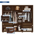 Guarda Roupa 6 Portas 4 Gavetas Suburban Ripado Espresso Móve
