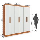 Guarda Roupa 6 Portas 4 Gavetas Supreme Freijó/off White