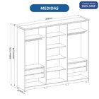 Guarda Roupa 6 Portas 4 Gavetas Zeus 100% Mdf Branco Line
