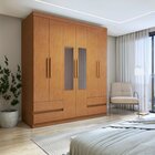 Guarda-roupa 6 Portas 4 Gavetas Zeus Com Espelho