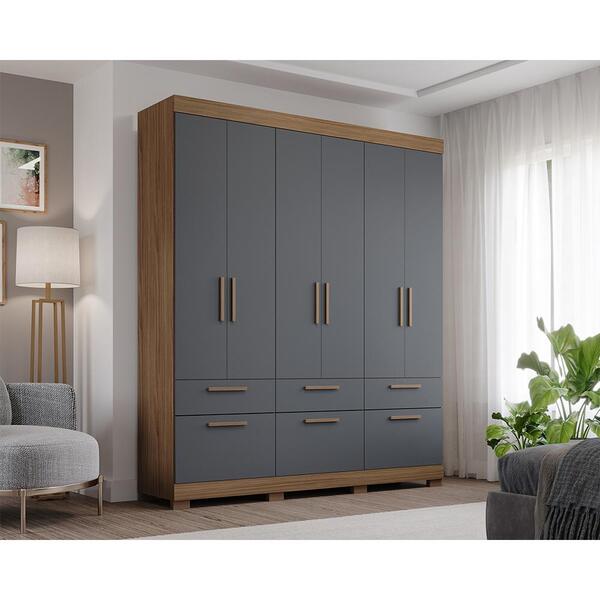 Guarda Roupa 6 Portas 5 Gavetas 1 Basculante 100% Mdf Porto P