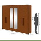 Guarda-roupa 6 Portas 5 Gavetas Áries Com Espelho