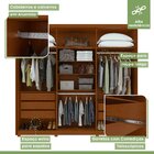 Guarda-roupa 6 Portas 5 Gavetas Áries Com Espelho E Com Pés