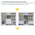 Guarda-roupa 6 Portas 5 Gavetas Com Pés Áries Branco