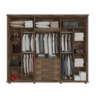 Guarda-roupa 6 Portas 5 Gavetas Estrela Amadeirado – Rv Móveis
