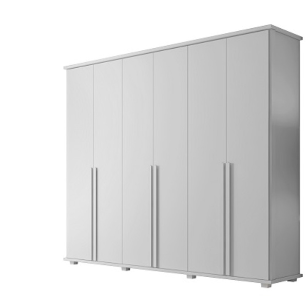 Guarda-roupa 6 Portas 5 Gavetas Estrela Branco – Rv Móveis