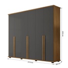 Guarda-roupa 6 Portas 5 Gavetas Estrela Cinamomo/grafite – Rv