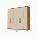 Guarda Roupa 6 Portas 6 Gavetas 100% Mdf  Pratic  Freijó/off-
