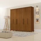 Guarda Roupa 6 Portas 6 Gavetas 100% Mdf  Pratic  Nogueira