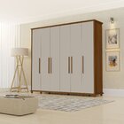 Guarda Roupa 6 Portas 6 Gavetas 100% Mdf  Pratic  Nogueira/gi