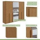 Guarda-roupa 6 Portas 6 Gavetas 100% Mdf Imperatore Com Espel