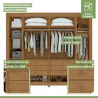 Guarda-roupa 6 Portas 6 Gavetas 100% Mdf Imperatore Com Pés