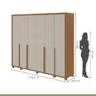 Guarda-roupa 6 Portas 6 Gavetas 100% Mdf Imperatore Com Pés