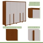 Guarda-roupa 6 Portas 6 Gavetas 100% Mdf Imperatore Com Pés