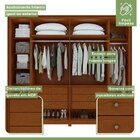 Guarda-roupa 6 Portas 6 Gavetas 100% Mdf Imperatore Com Pés