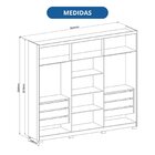 Guarda-roupa 6 Portas 6 Gavetas Brescia Cedro/duna