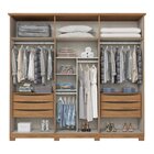 Guarda-roupa 6 Portas 6 Gavetas Com Espelho Benjamin Espresso