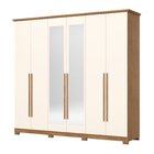 Guarda-roupa 6 Portas 6 Gavetas Com Espelho Benjamin Espresso