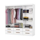 Guarda-roupa 6 Portas 6 Gavetas Com Espelho Denver Branco