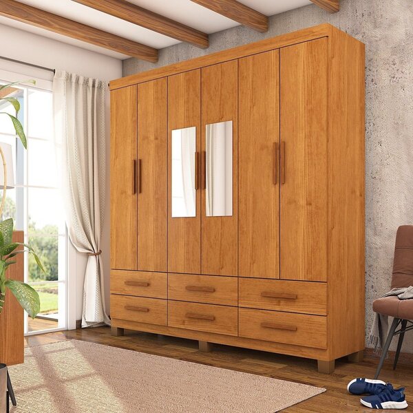 Guarda-roupa 6 Portas 6 Gavetas Com Espelho E Pés Denver Cina