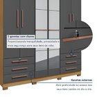 Guarda-roupa 6 Portas 6 Gavetas Com Espelho Floripa Carvalho