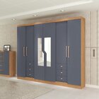 Guarda Roupa 6 Portas 6 Gavetas Com Espelho Genebra  Canelato