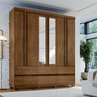 Guarda-roupa 6 Portas 6 Gavetas Com Espelho Luka Malbec