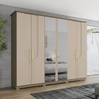 Guarda-roupa 6 Portas 6 Gavetas Com Espelho Magnus Duna/crist