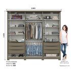 Guarda-roupa 6 Portas 6 Gavetas Com Espelho Magnus Duna/crist
