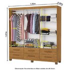 Guarda-roupa 6 Portas 6 Gavetas Com Pés Denver Cinamomo