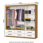 Guarda-roupa 6 Portas 6 Gavetas Denver Cinamomo/branco