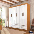 Guarda-roupa 6 Portas 6 Gavetas Denver Cinamomo/branco