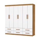 Guarda-roupa 6 Portas 6 Gavetas Denver Cinamomo/branco