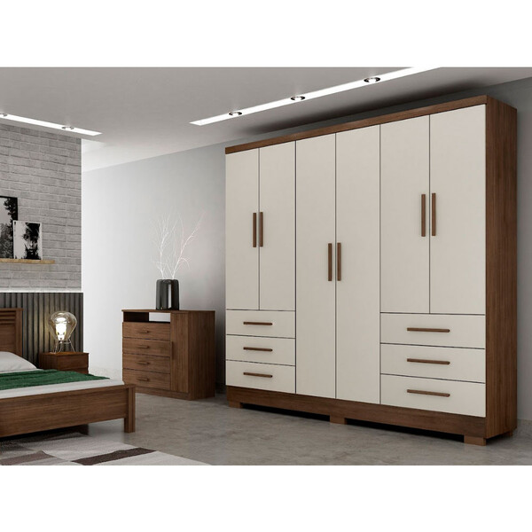 Guarda Roupa 6 Portas 6 Gavetas Encant Novo Horizonte