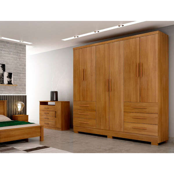 Guarda Roupa 6 Portas 6 Gavetas Encant Novo Horizonte