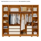 Guarda-roupa 6 Portas 6 Gavetas Fascínio Cinamomo / Off White